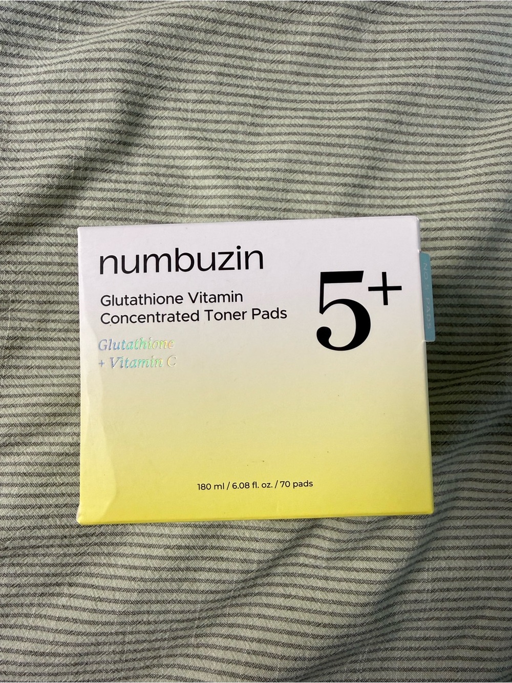 Numbuzin 5+ Glutathione Vitamin Concentrated Toner Pads — Yellow Brightening Pad